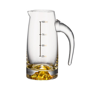 金箔白酒分酒器套装家用二两量酒器小号玻璃洋酒红酒分酒器醒酒器