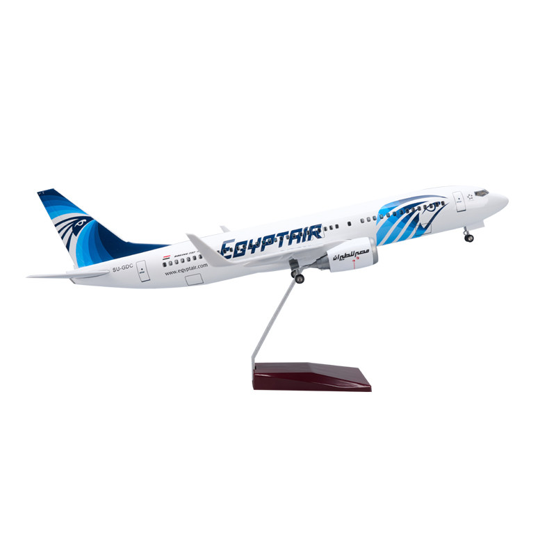 带灯仿真埃及航空737客机飞机模型民航波音礼物摆件男生EgyptAir