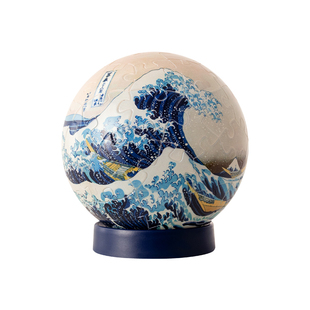 3D-JP立体灯光球拼图3寸床头氛围灯葛饰北斋神奈川冲浪里J1110