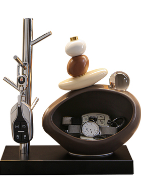 钥匙收纳玄关摆件时来运转装饰品