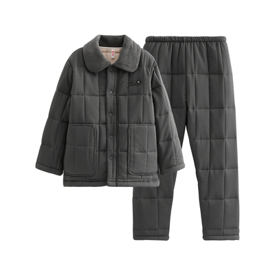 芬腾男士睡衣冬季珊瑚绒夹棉套装