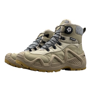 外贸男大码冬季高帮鞋加绒户外徒步雪地靴东北零下防寒工装马丁靴