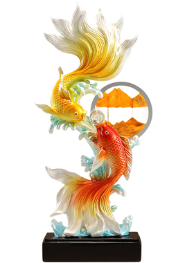 年年有余招财锦鲤流沙画摆件
