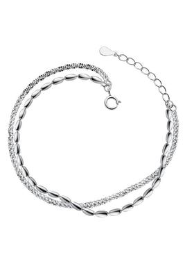 纯银米粒珠双层手链精致时尚新款