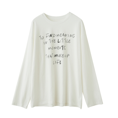 女士手写字母磨毛长袖上衣