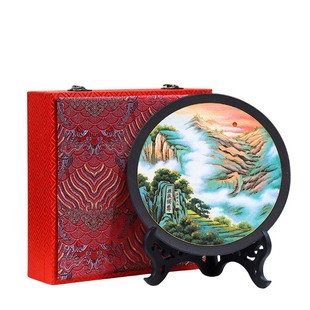 山东非遗特色文创礼品龙山黑陶泰山五岳独尊泰安看盘摆盘装饰摆件