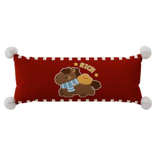 红色小马新年抱枕套靠枕客厅沙发大靠垫睡觉长条抱枕床上靠背腰枕