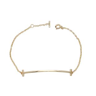 【自营】中古99新Tiffany & Co./蒂芙尼 T系列微笑手链中号玫瑰金
