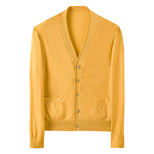 【保暖山羊绒】CULTUM秋冬休闲V领针织衫开衫男毛衣百搭叠穿外套