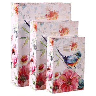 木质假书收纳盒复古皮革仿真书客厅摆件拍摄道具书籍模型书本盒子