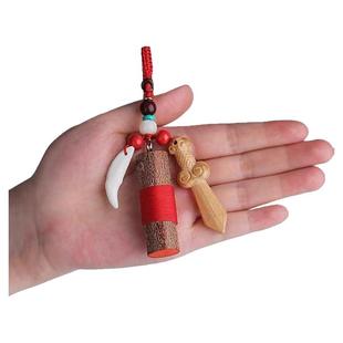 野生老桃木枝桃树棒随身东南宝宝婴儿童纯手工宝剑棍枝条挂件原木