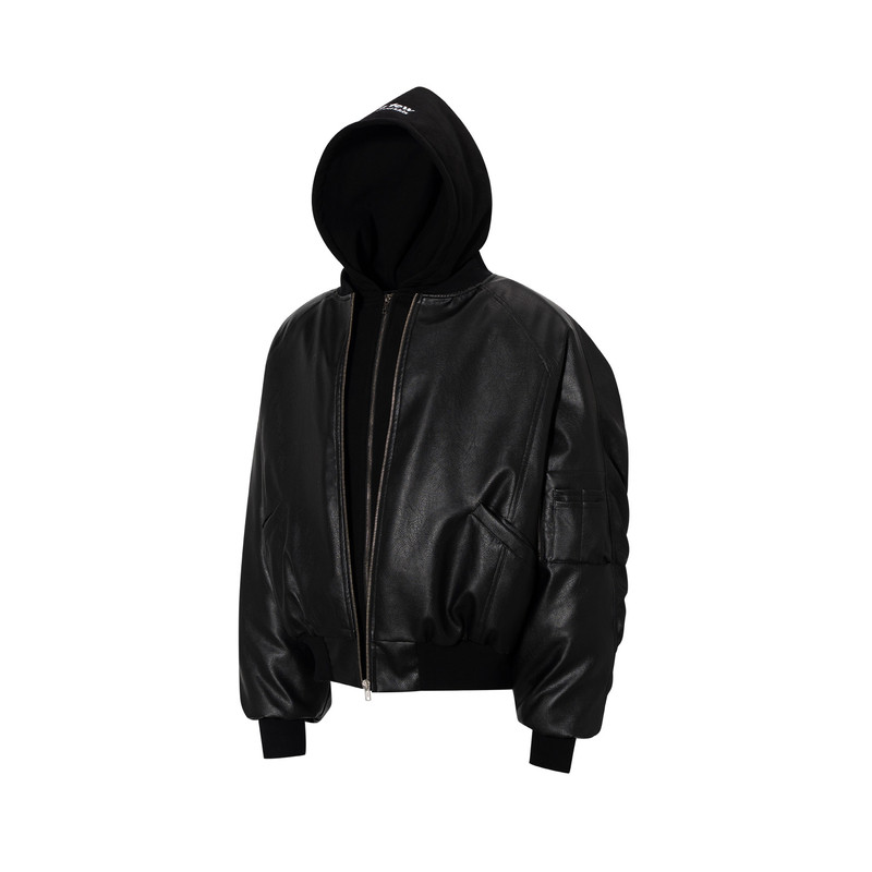 AFGK25FW假两件皮衣加厚棉服