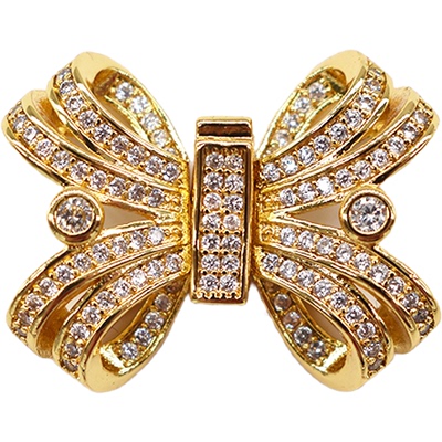 双排手链扣子穿珍珠蝴蝶结项链扣维修连接锁骨扣长款毛衣链百搭扣