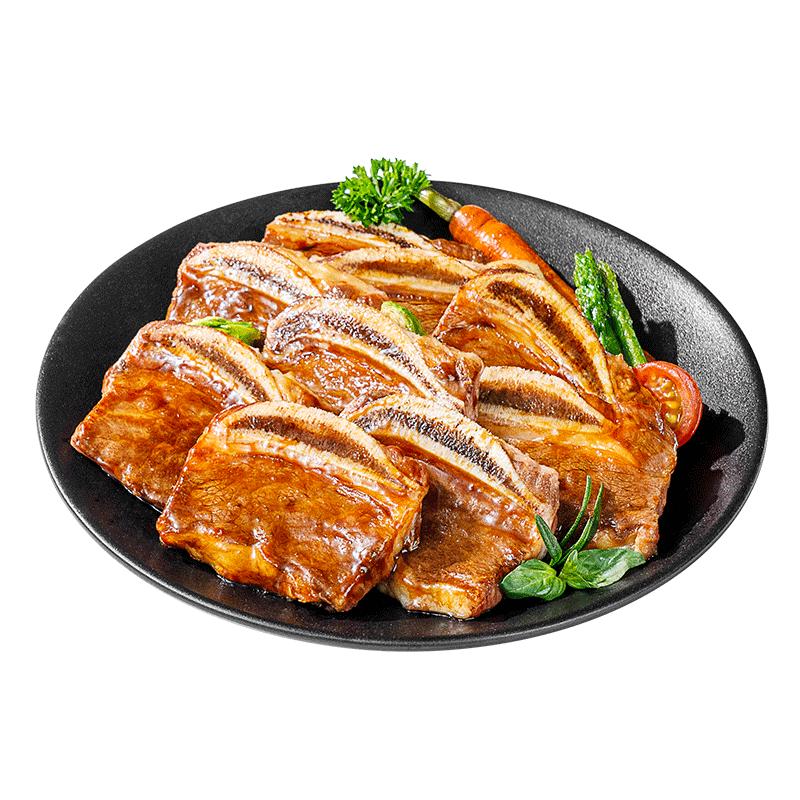 飞熊领鲜黑椒牛仔骨200g腌制调味带骨小牛排牛肉牛骨烧烤食材冷冻