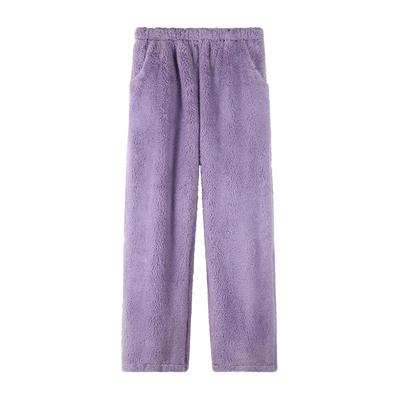 加大码女士长裤保暖珊瑚绒睡裤子