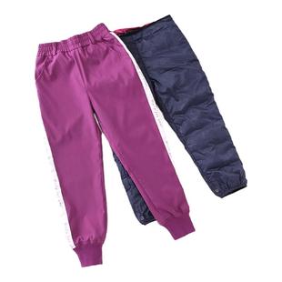 象老大儿童羽绒裤女童外穿冬季加厚学生内胆可拆防寒保暖休闲裤轻