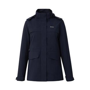 波顿女士秋冬新款中长款连帽夹克美式休闲风衣户外深色外套百搭