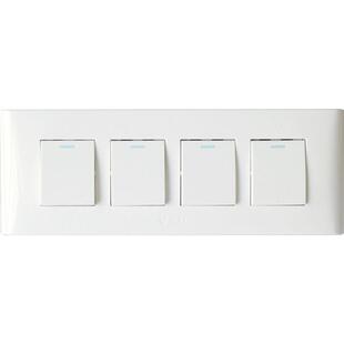 公牛开关插座118型四位四开单控大号4开四联电灯连体面板暗装家用