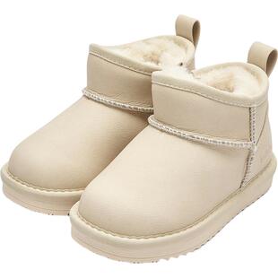 巴拉巴拉儿童雪地靴男童女童鞋子冬季新款童鞋中大童加绒短筒靴子