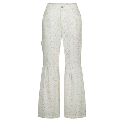 ILLIGO 26春新品荷叶边拼接褶皱休闲直筒长裤韩国代购