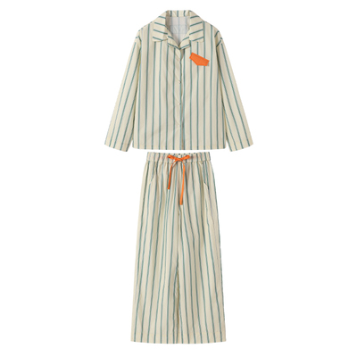 AR纯棉条条撞色家居服