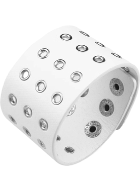 银色金属大气孔眼时尚摇滚白手链