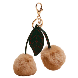 MAOMIER懒兔毛叶子樱桃毛球包包挂件书包挂饰背包高级感钥匙扣女