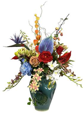 仿真花艺复古油画风轻奢装饰花