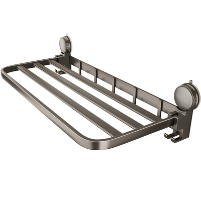 吸盘枪灰毛巾架浴室浴巾架置物架