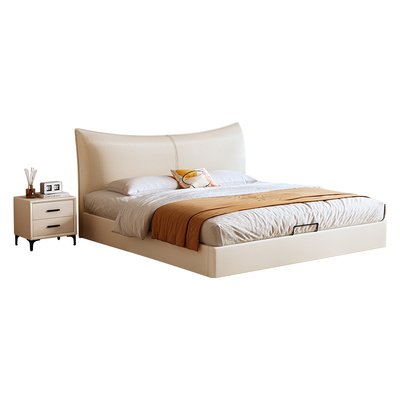 纯实木薄床头小户型落地双人床