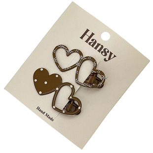 FUNCOCO｜一对儿~韩系复古波点爱心鸭嘴夹前额八字刘海碎发夹子女