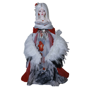 原创bjd娃娃四分仙羽AS古风可拆卸羽毛假发关节灵活树脂古典玩偶