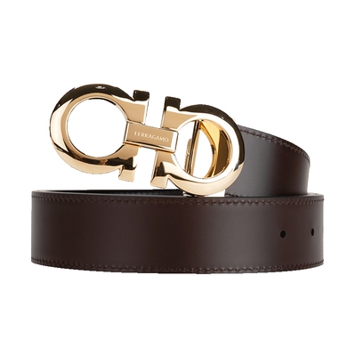 FERRAGAMO可调式Gancini皮带男士