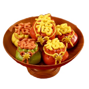 新年福袋豆沙包鸿福记福袋同款钱袋早餐造型包果蔬豆沙年货花饽饽