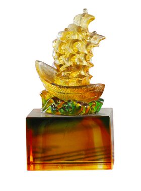琉璃印章一帆风顺祝福居家摆件