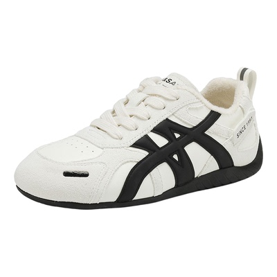 星期六加绒真皮厚底德训鞋女