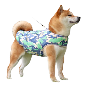 狗狗柴犬衣服秋冬迷彩马甲防尿湿中小型犬双面背心可牵引过冬衣服
