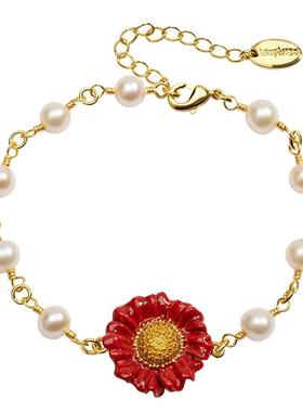 淡水珍珠手链ins小众复古花朵