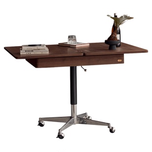 色格实木折叠边几升降可移动黑胡桃木可升降实木桌游掼蛋桌茶几