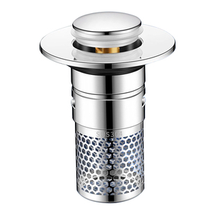 洗手盆漏水塞子按压式下水器弹跳芯卫生间通用洗脸池过滤网防头发