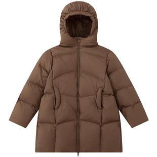 笛莎官方旗舰童装女童中长羽绒服冬季新款儿童时尚三防蓄热外套