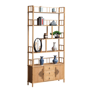 小型博古架现代简约实木茶室置物架茶叶架多功能收纳架古董展示架