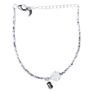 楚噢CHUO纯银S925银莲花碎银手链荷花小众轻奢甜美女生日礼物闺蜜