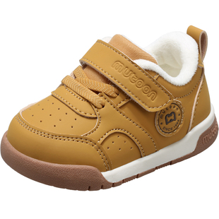 牧童童鞋儿童棉鞋2025冬季新款男宝宝软底黄色面包鞋加绒女二棉鞋