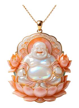 弥勒佛随身吊坠铜合金笑口常开平安男女款项链护身符挂饰项链吊坠