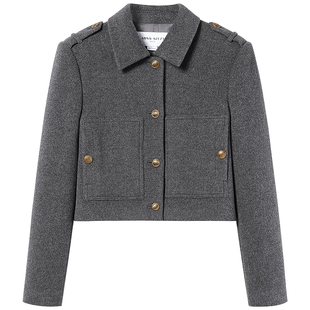 Miss Sixty25春秋款呢料外套翻领格雷系穿搭高智感通勤气质