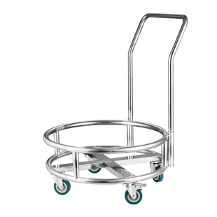 优质不锈钢圆形周转车带轮汤桶架保温桶架蒸笼架可移动煤气罐底座