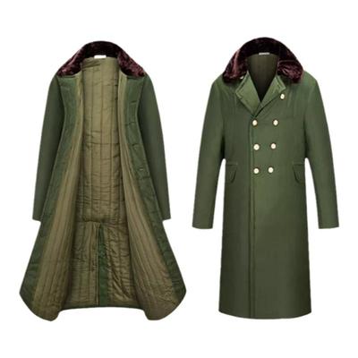 防寒保暖加绒加厚军大衣