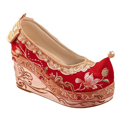 新中式裙褂矮子乐凤冠霞帔婚鞋红