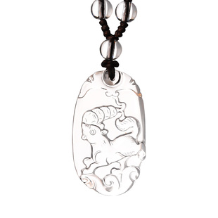 天然白水晶女挂件生肖牛虎马羊鼠猴鸡狗猪钥匙扣男吊坠本命年儿童